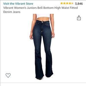 Vibrant Women's Bell Bottom High Waist Jeans